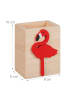 relaxdays Stiftehalter "Flamingo" in Natur/ Rot