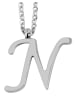 Adeliás Unisex Halskette mit Anhänger – Buchstabe S aus Edelstahl in silber