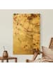 WALLART Leinwandbild Gold - Magnolienzweige im Vintagestil in Braun