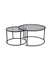 CALICOSY 2er-Set Tischs 2er SET in Grau/Schwarz - (W) 80  x (H) 43  x (L) 80  cm