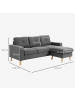 HOMCOM Ecksofa in Dunkelgrau 193L x 136B x 85H cm