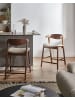 Beliani 2er-Set Barhocker LILLY in Beige/Braun
