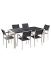 Beliani 7-tlg Gartentisch Set GROSSETO in Schwarz/Silber