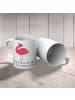 Mr. & Mrs. Panda Kaffeetasse Flamingo Stolz mit Spruch in Weiß