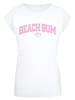 F4NT4STIC Extended Shoulder T-Shirt Beach Bum Summer Varsity Retro in weiß