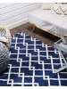 Beliani Kurzflor SERRES in Blau/Weiß - (W) 160 x (H) 1 x (L) 230 cm