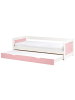 Beliani Tagesbett GRAVELINES in Rosa/Weiß - (W) 96 x (H) 63 x (L) 206 cm