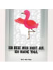 Mr. & Mrs. Panda Deko Laterne Flamingo Yoga mit Spruch in Transparent