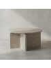 KADIMA DESIGN Couchtisch 60x60x33 cm Sandfarben Sofatisch in Stein-Optik Modern, in Beige
