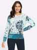 WITT WEIDEN Feinstrick-Pullover in ecru-ozean-bedruckt