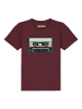 wat? Apparel T-Shirt Retro Kassette in Weinrot