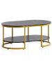 KADIMA DESIGN Couchtisch 100x60x45 cm mit Marmor Optik, Design in Schwarz