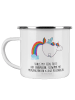 Mr. & Mrs. Panda Camping Emaille Tasse Einhorn Fliegendes Pferd ... in Weiß