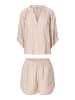 Linga Dore & shorts Top in Dark beige stripe