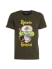 Roberto Geissini Plant Skull T-Shirt Khaki Unisex