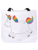 Mr. & Mrs. Panda Shopper Einhorn Happy ohne Spruch in Weiß