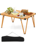COSTWAY Campingtisch 90x69x42cm in Braun