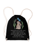 Mr. & Mrs. Panda Turnbeutel Hase Blume mit Spruch in Schwarz