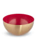 relaxdays Salatschüssel in Rot/ Gold - (H)12,5 x Ø 25 cm