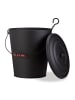 relaxdays Ascheeimer in Schwarz - 24 l