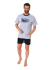 NORMANN kurzarm Schlafanzug Shorty Pyjama - 77287 in grau