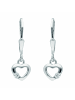 Adeliás Damen 925 Silber Ohrringe / Ohrhänger Herz mit Zirkonia in silber