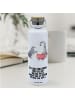 Mr. & Mrs. Panda Sport Trinkflasche Pinguin mit Kind mit Spruch in Weiß