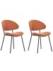 Beliani 2er-Set Esszimmerstuhl KIANA in Orange/Schwarz