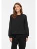 Vila Sweatshirt Rundhals Spitzendetails Langarm in Schwarz