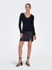 JACQUELINE de YONG Strickpullover Slim Fit V-Ausschnitt Langarm Basic in Schwarz-2