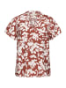 KAFFE curve Kurzarm-Bluse KCevia Regular fit in Henna Chalk Flower