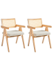 Beliani 2er-Set Esszimmerstuhl AVA in Beige/Braun