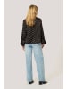 Kaffe Langarm-Bluse KAsofie in Black With Foil Print