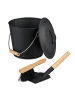 relaxdays 3tlg. Ascheeimer Set in Schwarz