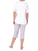 NORMANN Capri Pyjama kurzarm grafischen Designs - 47017 in weiss