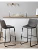 Beliani 2-tlg Barhocker FRANKS in Grau/Schwarz