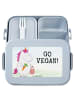 Mr. & Mrs. Panda Vesperbox Einhorn Vegan Design mit Spruch in Blau Pastell