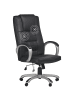 Beliani Chefsessel GRANDEUR in Schwarz/Silber - (W) 53 x (H) 127 x (L) 73 cm