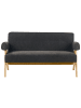 Beliani 2-Sitzer Sofa TAMRE in Schwarz/Braun - (W) 148 x (H) 79 x (L) 78 cm