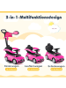 COSTWAY 3-in-1 Rutschfahrzeug mit Schiebegriff in Rosa