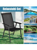 COSTWAY Gartenstühle 2er Set in Schwarz