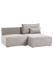 Beliani Modulsofa NERBO in Grau/Braun - (W) 200 x (H) 97 x (L) 154 cm