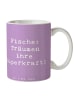 Mr. & Mrs. Panda Kaffeetasse Spruch Fische Kraft mit Spruch in Lavendeltraum