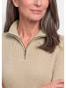 GOLDNER Troyer-Pullover mit Reißverschluss in beige