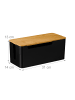 relaxdays Kabelbox in Schwarz/ Natur - (B)31 x (H)13 x (T)14 cm