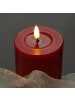 Deluxe Homeart 4er Set LED Kerzen MIA Echtwachs Deluxe 7,5x10cm mit Batterien Fernb. In rot
