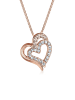Elli Halskette 925 Sterling Silber Herz in Rosegold