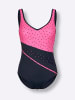 sunmarin Badeanzug in marine-fuchsia-bedruckt
