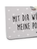 Mr. & Mrs. Panda Tischuntersetzer Pinguin Pommes mit Spruch in Grau Pastell