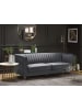 Beliani 3-Sitzer Sofa ARVIKA in Grau/Transparent - (W) 204 x (H) 75 x (L) 78 cm
